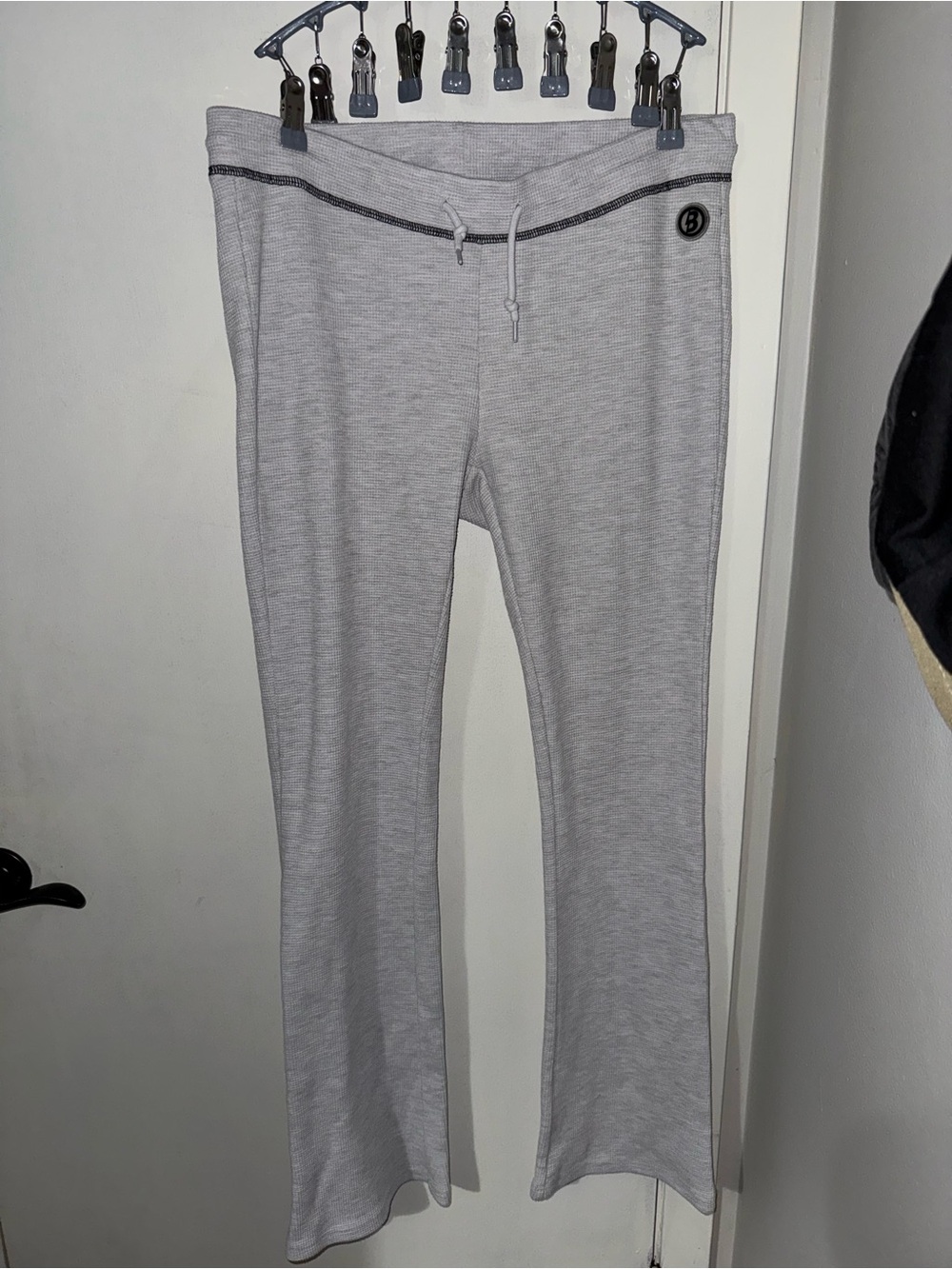 Body By Raven Tracey waffle knit gray sweat pants